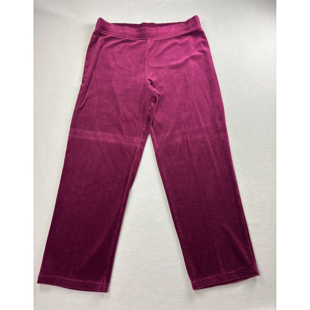 White Stag Womens Velour 2 Piece Tracksuit Jacket Pants Set Maroon Large XL - Picture 2 of 8